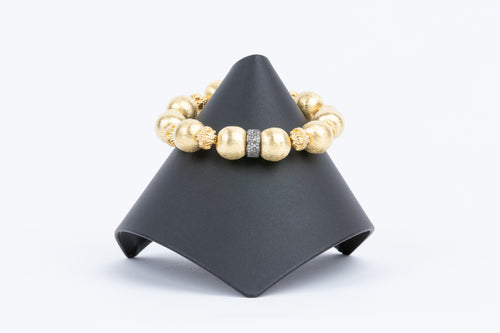 Pave Diamond, Brushed Vermeil