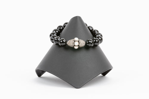Pave Diamond, Pearl, Black Onyx