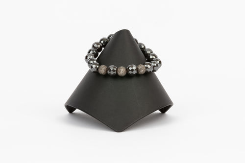 Pave Diamond, Hematite Bracelet