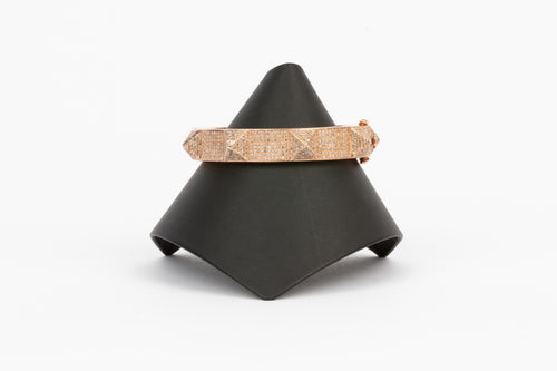 Pave Diamond, Rose Gold Spike Bangle