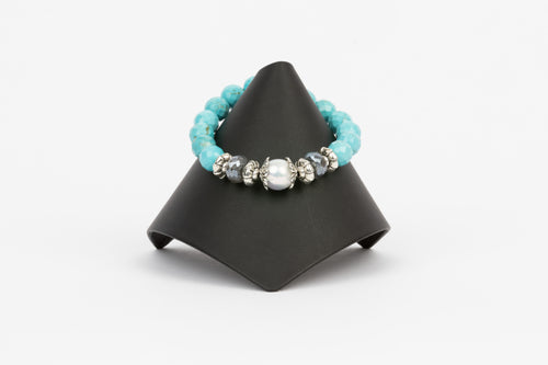 Turquoise, Pearl Bracelet