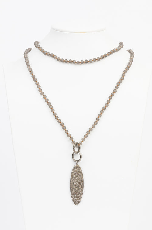 Pave Diamond, Crystal Necklace