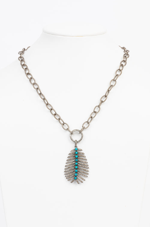 Pave Diamond, Turquoise Necklace
