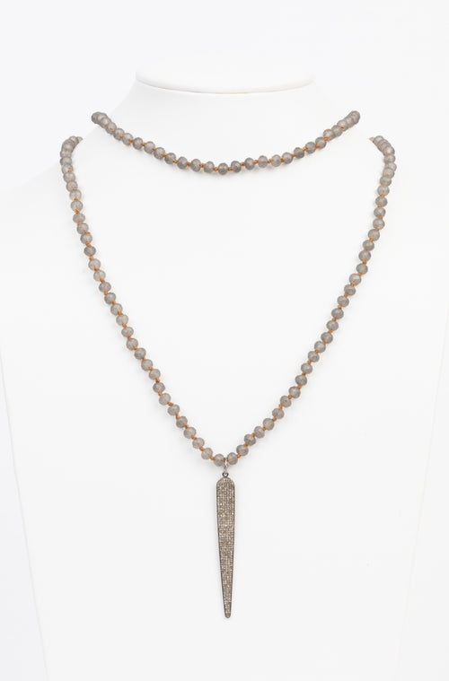 Pave Diamond Spike Necklace