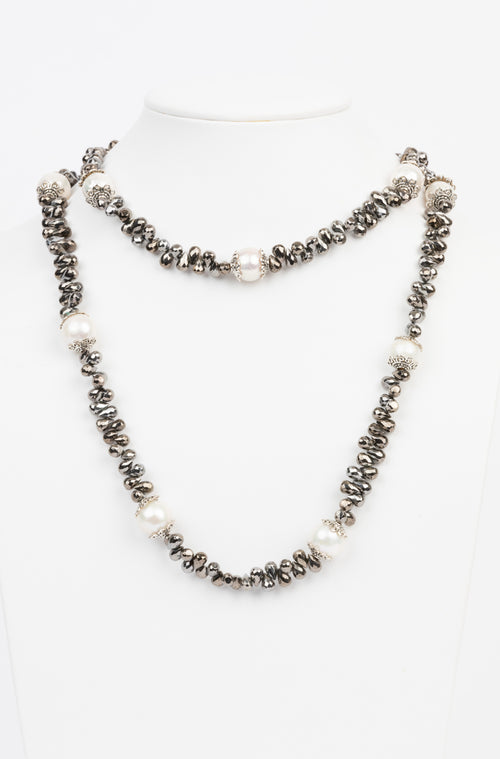 Pearl, Hematite Necklace