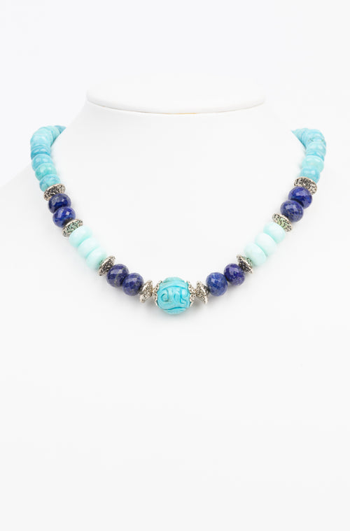 Turquoise, Lapis, Peruvian Opal Necklace
