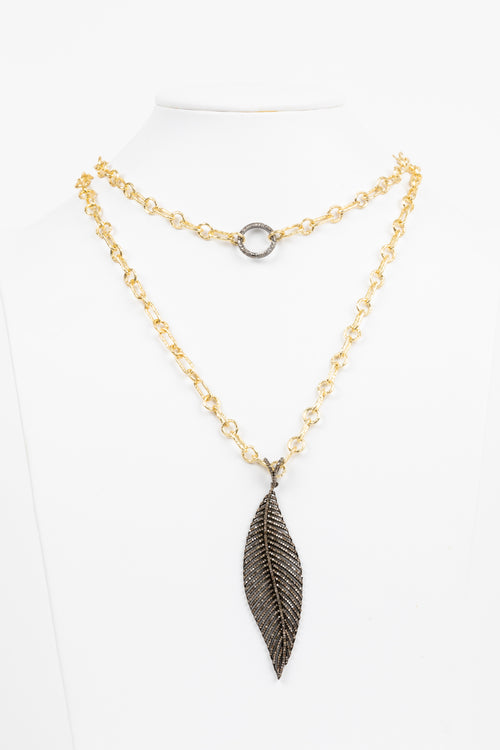 Pave Diamond, Vermeil Chain Necklace