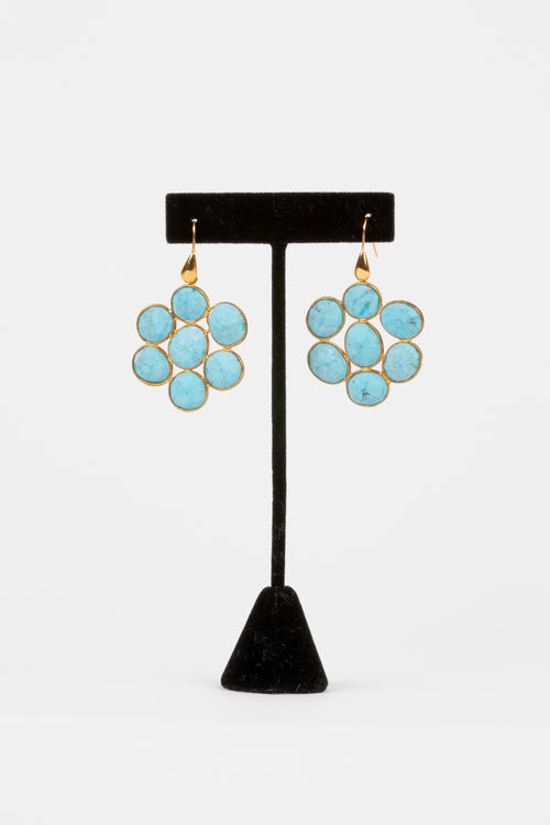 Turquoise, Vermeil Earrings