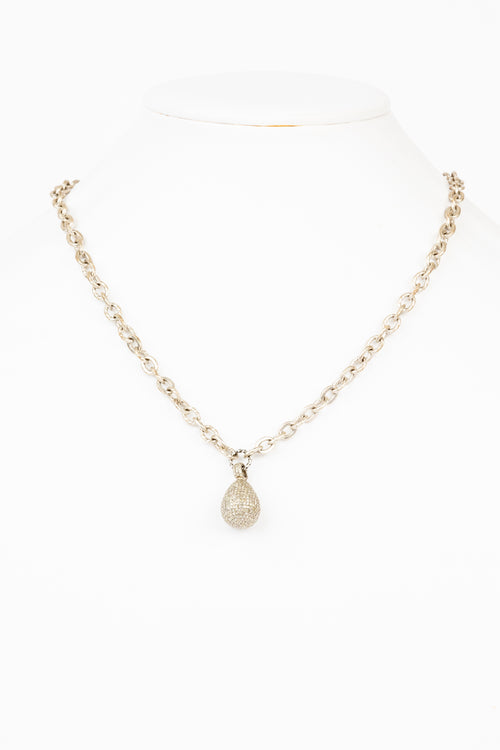 Pave Diamond Ball Necklace