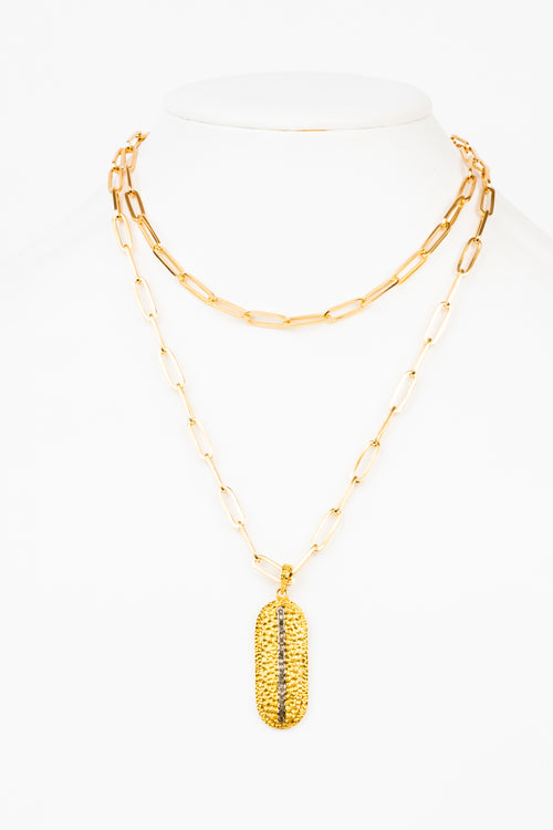 Pave Diamond, Vermeil Wrap Necklace