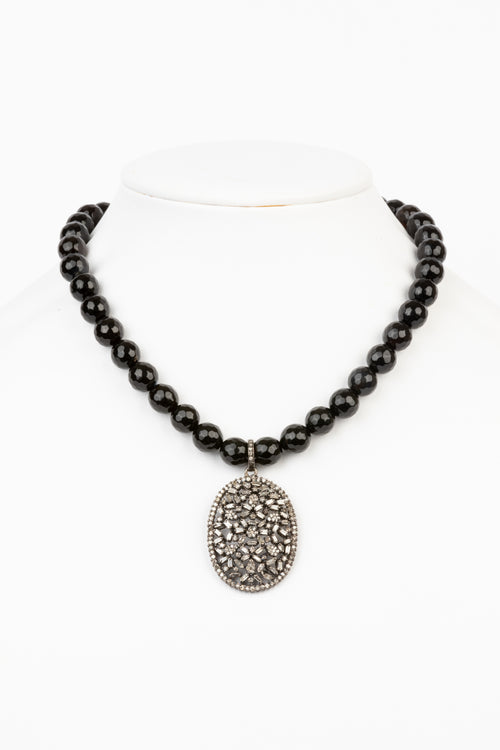 Diamond, Black Onyx Necklace