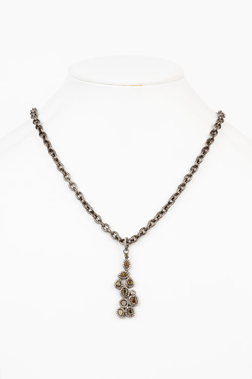 Pave Diamond, Natural Colored Diamond Necklace