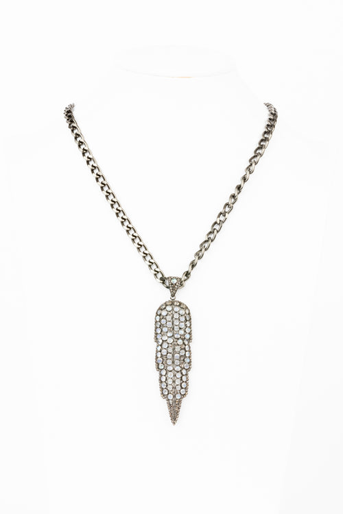 Pave Diamond ,Moonstone Necklace