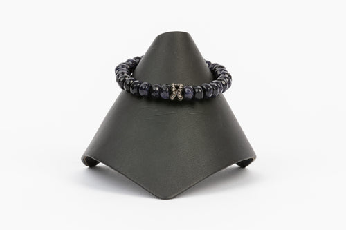 Pave Diamond, Navy Goldstone Bracelet