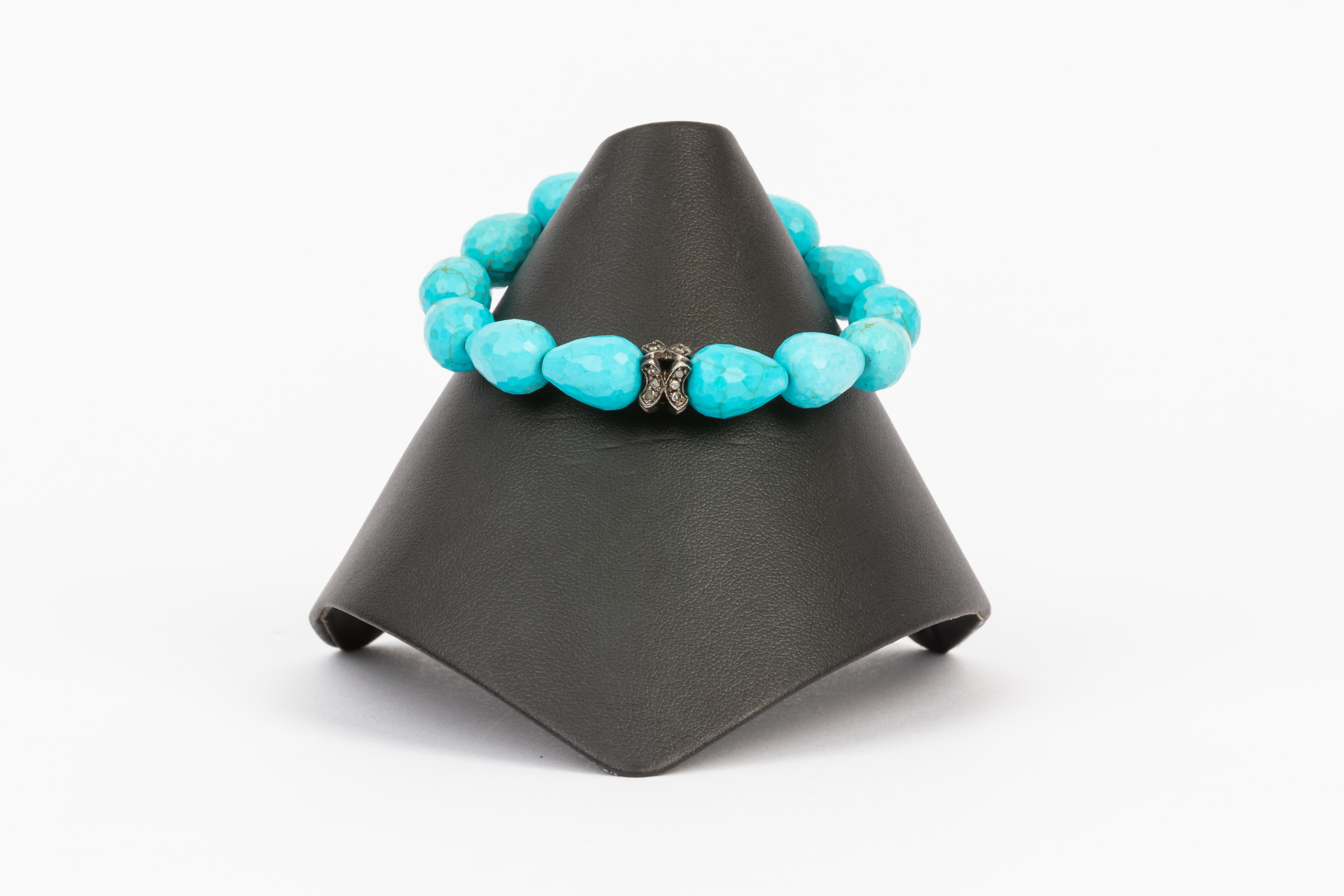 Pave Diamond, Turquoise Bracelet