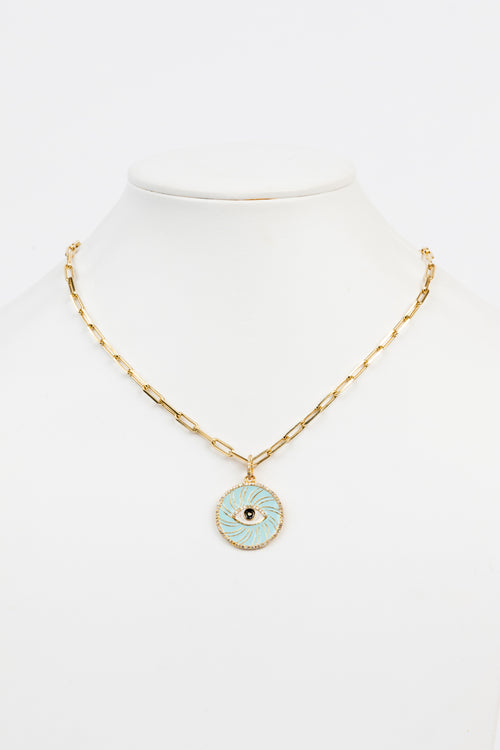 Pave Diamond, Enamel Necklace