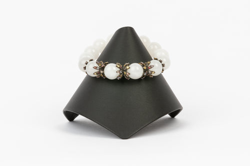 Pave Diamond , Sapphire Cap Bracelet