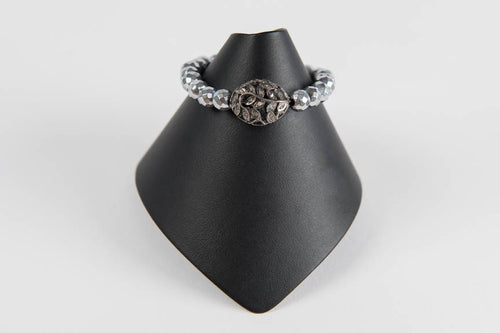 Pyrite with pave diamond bead