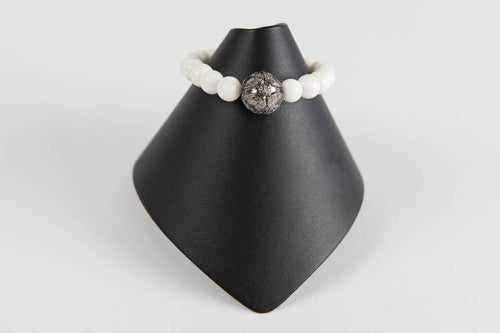 Bone with pave diamond bead