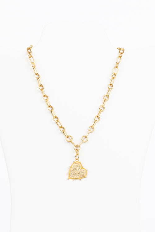 Pave Diamond and Vermeil Necklace