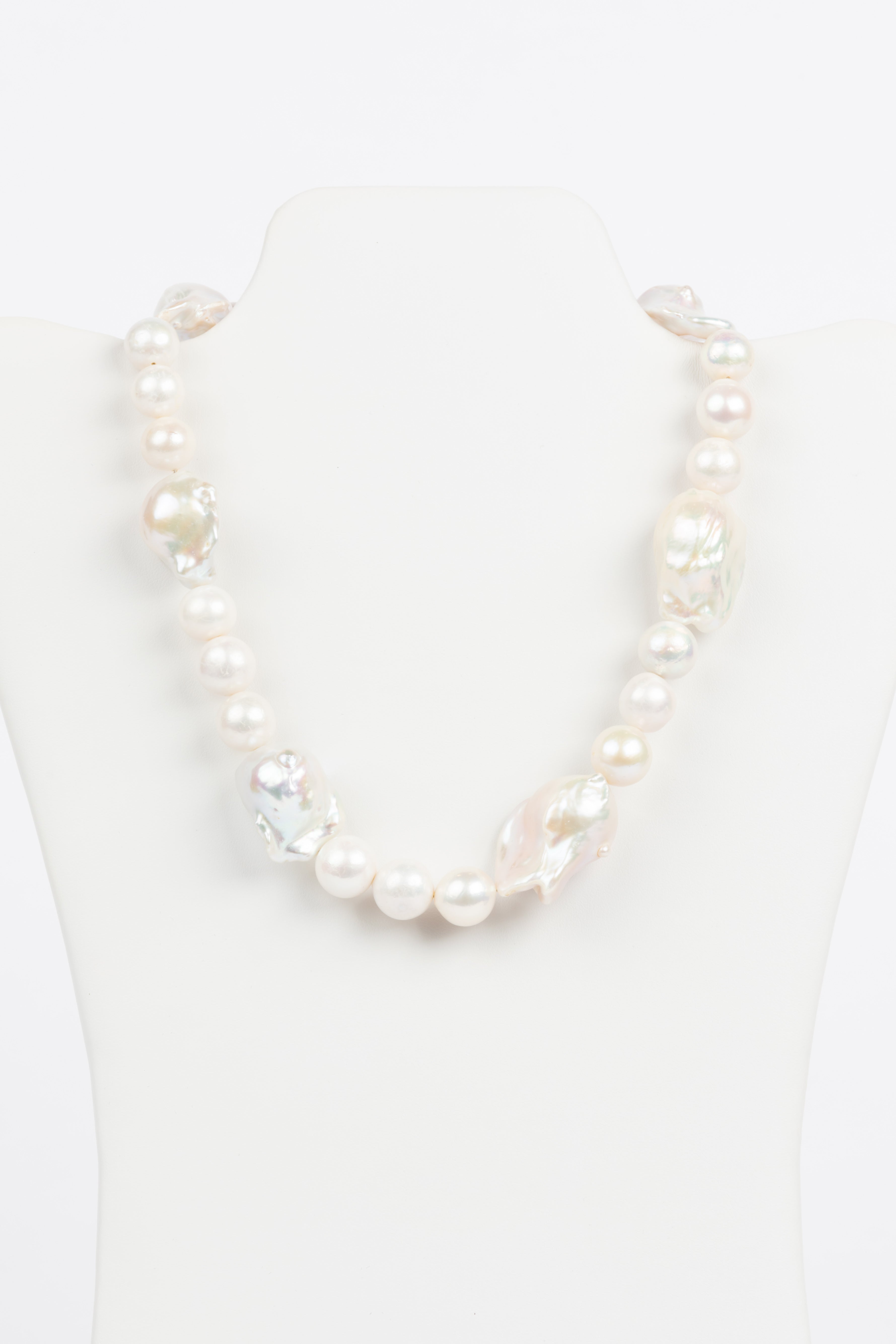 White Baroque and Akoya Pearl Necklace