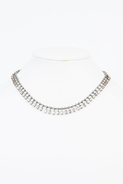 Pave Diamond, Baquette Diamond Necklace