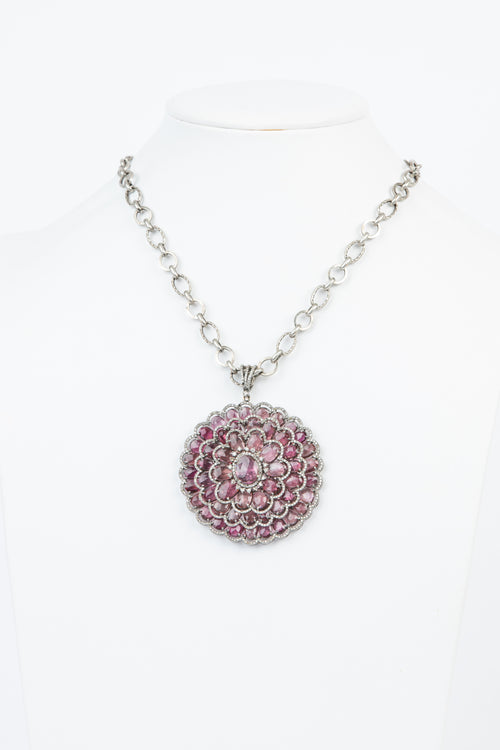 Pave Diamond, Tourmaline Necklace