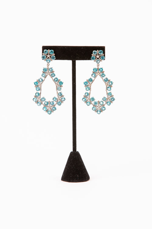 Pave Diamond, Apatite Earrings