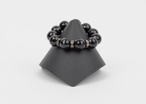 Pave diamond, black onyx