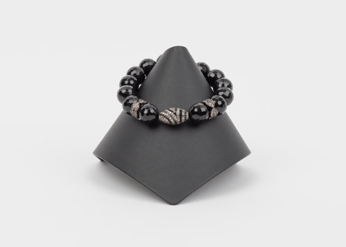 Pave diamond, black onyx