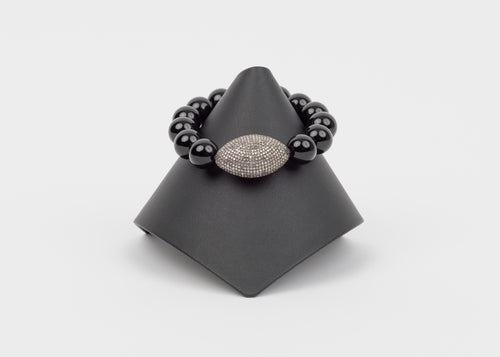 Pave diamond, black onyx