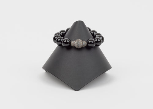 Pave diamond, black onyx