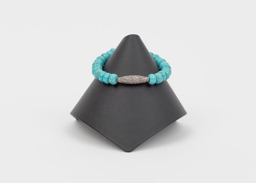 Pave diamond, turquoise bracelet