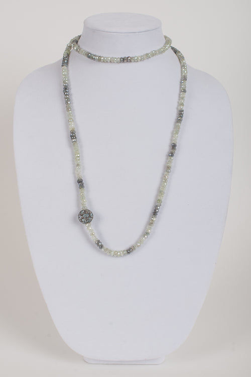 Blue Topaz Focal Bead on Aquamarine Beads