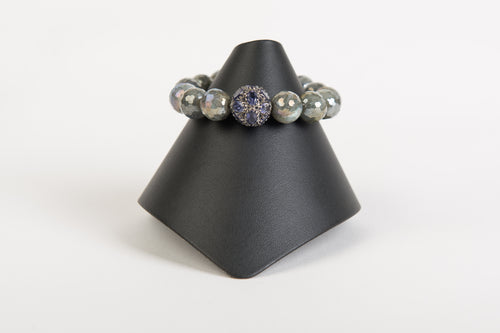 Iolite focal bead with ab labradorite